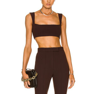 Alex Perry Structured Brown Rae Crop Top Size US 2 / UK 6